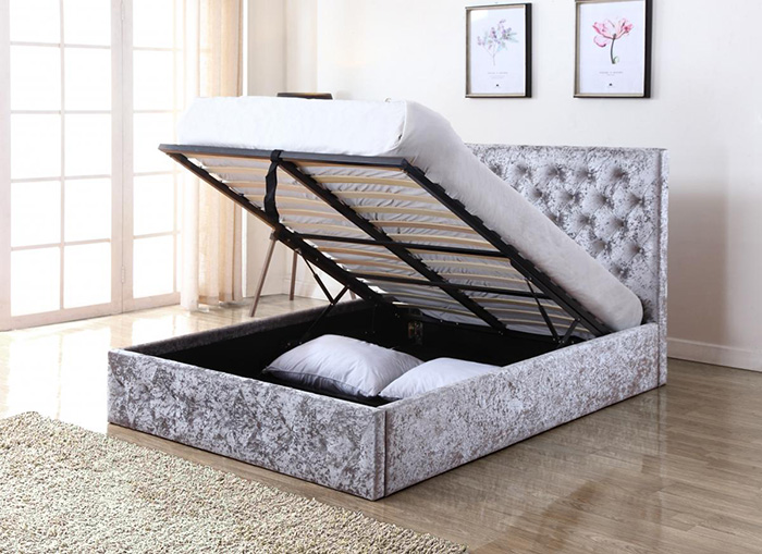 Yasmin Crushed Velvet Storage Bedsteads From - Click Image to Close